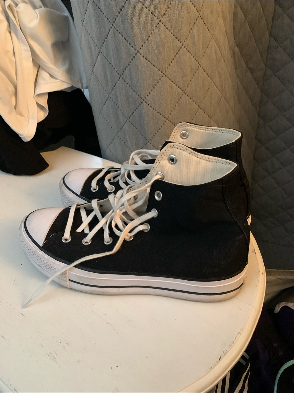 Converse High-Top Sneakers in Black and White